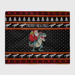Плед флисовый Merry Rex-mas, цвет: 3D-велсофт