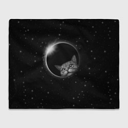 Плед флисовый Кот в Космосе, цвет: 3D-велсофт