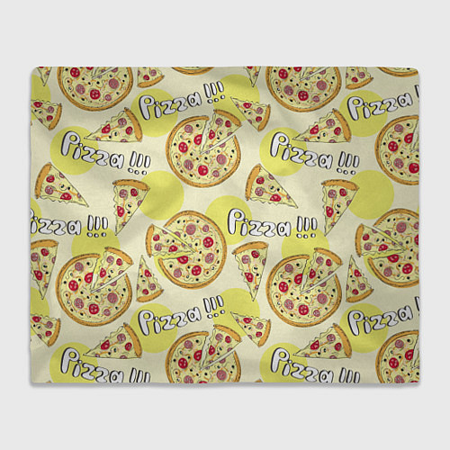 Плед Узор - Пицца на желтом / 3D-Велсофт – фото 1
