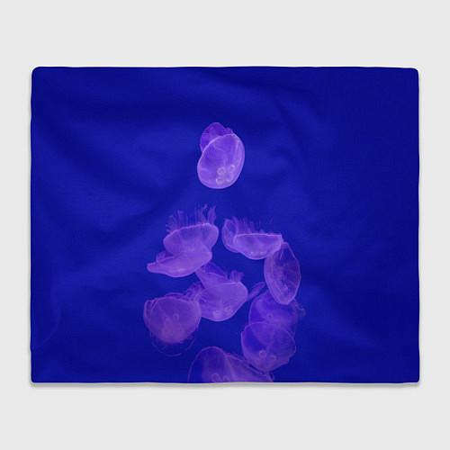 Плед Медузы в синей глубине / 3D-Велсофт – фото 1