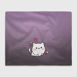 Плед флисовый Влюбленный котенок, цвет: 3D-велсофт