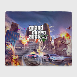 Плед флисовый ЭКШЕН Grand Theft Auto V, цвет: 3D-велсофт