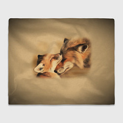 Плед флисовый Лисички, цвет: 3D-велсофт