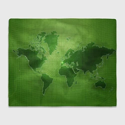 Плед флисовый Карта мира, цвет: 3D-велсофт