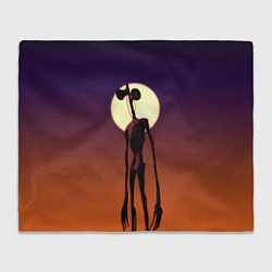 Плед флисовый Сиреноголовый Хоррор Закат, цвет: 3D-велсофт