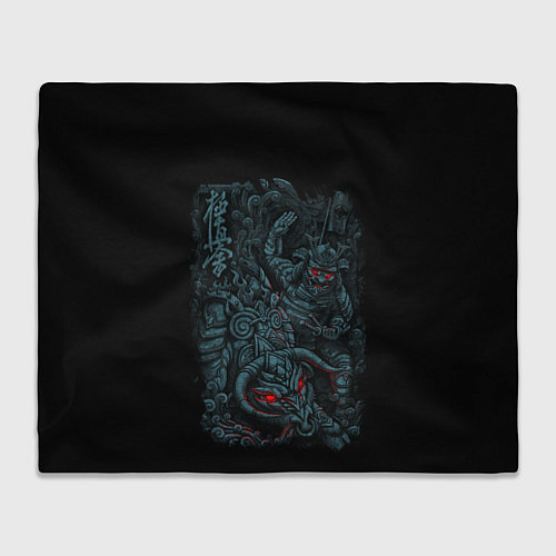 Плед САМУРАЙ УКРОЩАЕТ БЫКА / 3D-Велсофт – фото 1