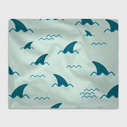 Плед флисовый Плавники акул, цвет: 3D-велсофт
