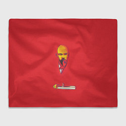 Плед флисовый Энди Уорхол - Красный Ленин, цвет: 3D-велсофт