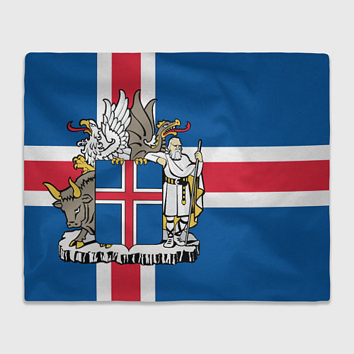 Плед Флаг и Герб Исландии / 3D-Велсофт – фото 1