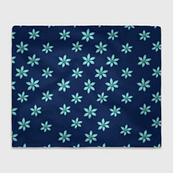 Плед флисовый Цветы Голубые, цвет: 3D-велсофт