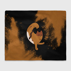 Плед флисовый Кошачья Йога - Взрыв, цвет: 3D-велсофт