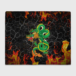 Плед флисовый Дракон Огонь Dragon Fire, цвет: 3D-велсофт