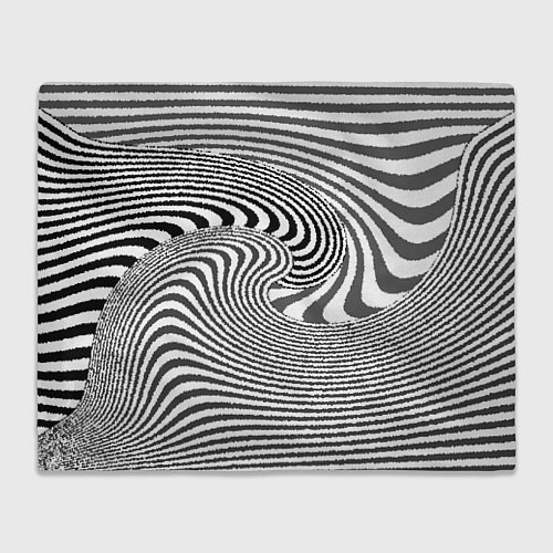 Плед Черно белый мозаичный узор / 3D-Велсофт – фото 1