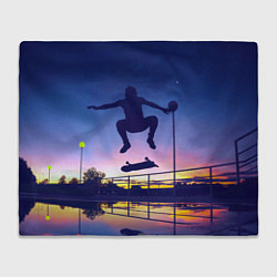 Плед флисовый Skateboarding, цвет: 3D-велсофт