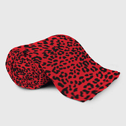 Плед флисовый Леопард Красный, цвет: 3D-велсофт — фото 2