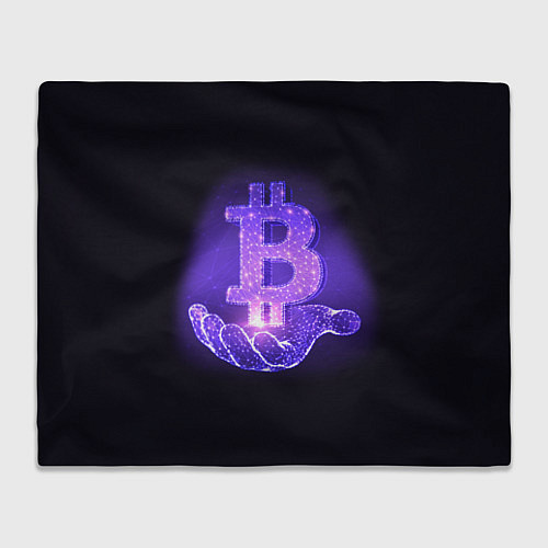 Плед BITCOIN IN HAND БИТКОИН / 3D-Велсофт – фото 1