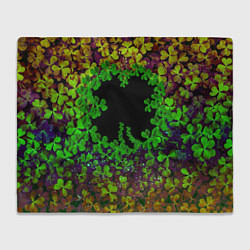 Плед флисовый Четырехлистный Клевер, цвет: 3D-велсофт