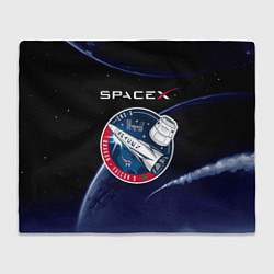 Плед флисовый Space X, цвет: 3D-велсофт