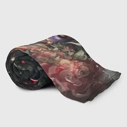 Плед флисовый Суккуб Демонесса в цветах, цвет: 3D-велсофт — фото 2