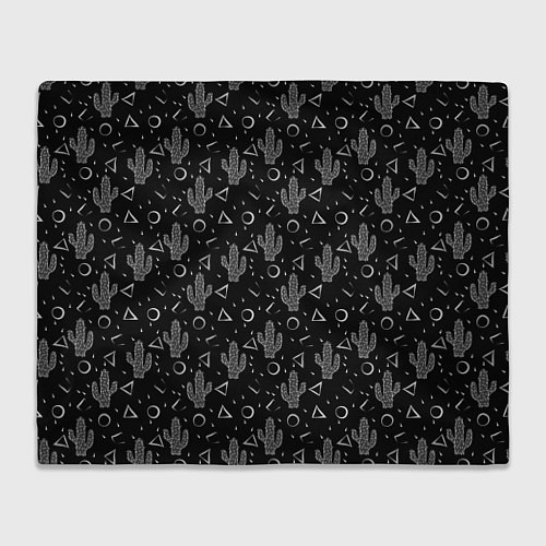 Плед Черно белые кактусы / 3D-Велсофт – фото 1