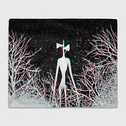 Плед флисовый СИРЕНОГОЛОВЫЙ ГЛИТЧ ЛЕС, КОСМОС, цвет: 3D-велсофт