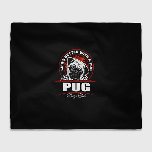 Плед Мопс Pug / 3D-Велсофт – фото 1