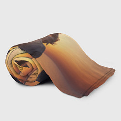 Плед флисовый Лошади на закате, цвет: 3D-велсофт — фото 2