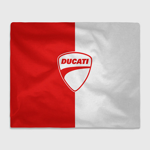 Плед DUCATI WHITE RED STYLE LOGO / 3D-Велсофт – фото 1