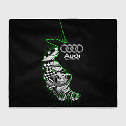 Плед флисовый Audi quattro череп, цвет: 3D-велсофт