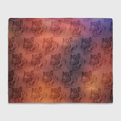 Плед флисовый Тигровый паттерн, цвет: 3D-велсофт