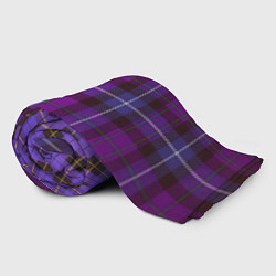 Плед флисовый Purple Checkered, цвет: 3D-велсофт — фото 2