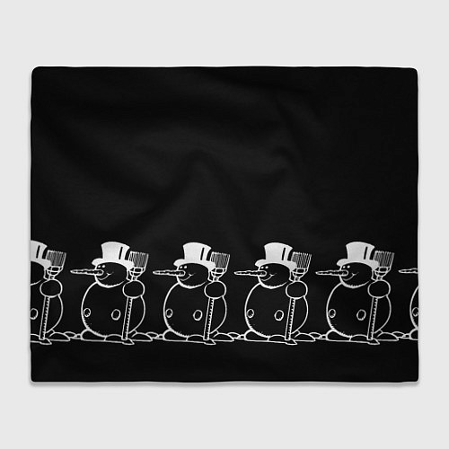 Плед Снеговик на черном фоне / 3D-Велсофт – фото 1