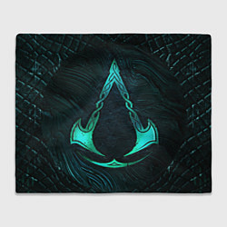 Плед флисовый ASSASSINS CREED VALHALLA SYMBOL NEON, цвет: 3D-велсофт