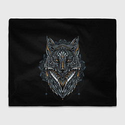 Плед флисовый ЭТНИЧЕСКАЯ ЛИСА FOX ABSTRACT, цвет: 3D-велсофт