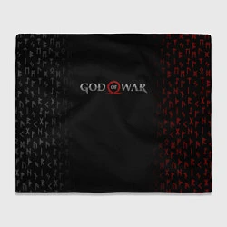 Плед флисовый GOD OF WAR LOGO, РУНЫ, цвет: 3D-велсофт