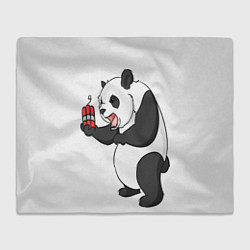 Плед флисовый Взрывная панда, цвет: 3D-велсофт