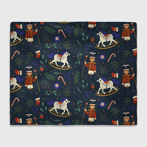 Плед Щелкунчик паттерн с лошадкой / 3D-Велсофт – фото 1