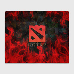 Плед флисовый DOTA 2 ЛОГО В ОГНЕ, ПЕРСОНАЖИ, цвет: 3D-велсофт