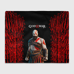 Плед флисовый God of War красные разводы, цвет: 3D-велсофт