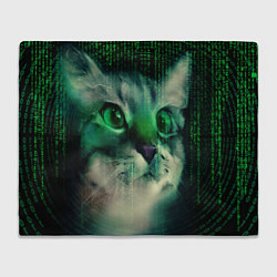 Плед флисовый Cat in The Digital World, цвет: 3D-велсофт