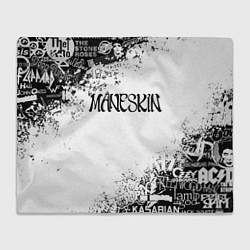 Плед MANESKIN, ЛОГО РОК ГРУПП ЧЁРНО БЕЛОЕ