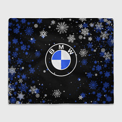 Плед флисовый НОВОГОДНИЙ БМВ НОВЫЙ ГОД BMW, цвет: 3D-велсофт
