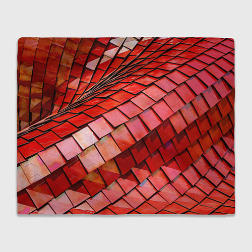 Плед Красная спартаковская чешуя / 3D-Велсофт – фото 1