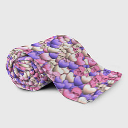 Плед флисовый Сердечки-черепушки, цвет: 3D-велсофт — фото 2