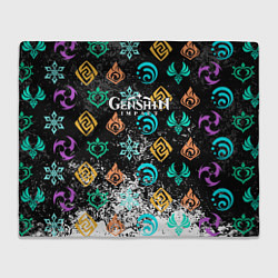 Плед флисовый Дендро стихия Геншин, цвет: 3D-велсофт
