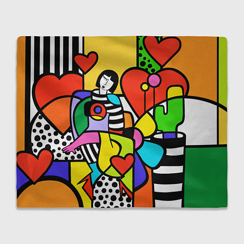 Плед Romero Britto - valentines day / 3D-Велсофт – фото 1