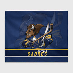 Плед флисовый Баффало Сейберз, Buffalo Sabres, цвет: 3D-велсофт