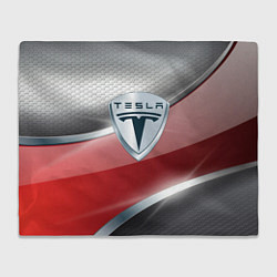 Плед флисовый Tesla - Logo Style, цвет: 3D-велсофт