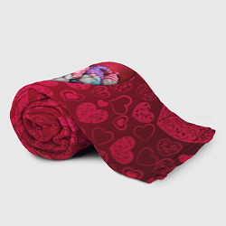 Плед флисовый Гномы в красном сердце, цвет: 3D-велсофт — фото 2