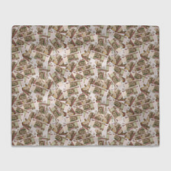 Плед флисовый Купюры 100 рублей, цвет: 3D-велсофт